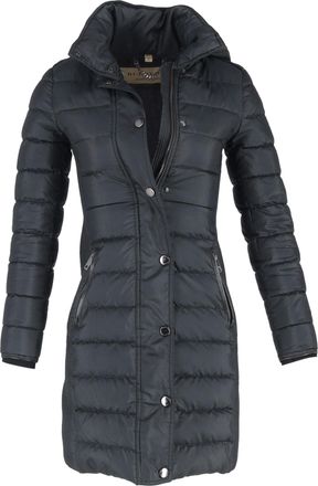 Burberry Pre-owned Womens Single-Breasted Down Coat wit Pockets in Black Polyamide Nylon - Size 4 UK