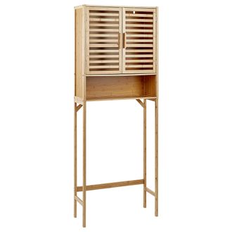 Beliani Beliani - Estanter&iacute;a De Ba&ntilde;o Elegante Unidad De Almacenaje Bamb&uacute; Madera Clara Okarche