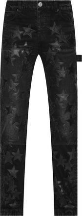 Amiri Chemist Carpenter star-patch jeans - men - Elastane/Cotton/Leather/Elastomultiester - 28 - Black