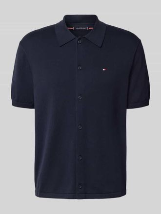 Tommy Hilfiger Regular Fit Overshirt aus reinem Baumwoll-Strick in Dunkelblau, Gr&ouml;&szlig;e XXXL