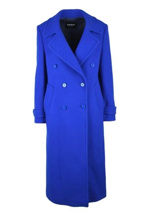 Dondup Long Double-Breasted Coat Cashmere - Royal Blue