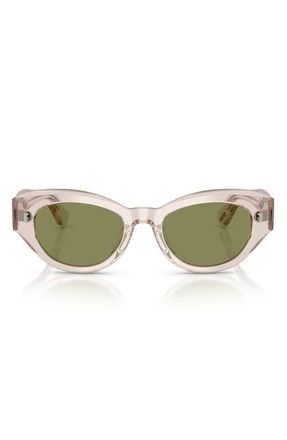 Oliver Peoples 50mm Lerrue Oval Sunglasses in Linen /Green at Nordstrom