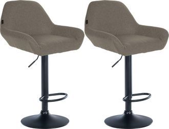 Clp Clp - Set De 2 Taburetes Braga En Tela Gris Topo Negro