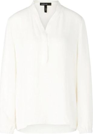 Marc Cain Luchtige Blouse met Ruches - Dames - Blouses - Wit - S - Polyester - Overhemden