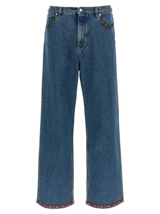 Valentino Blue Floral Insert Jeans