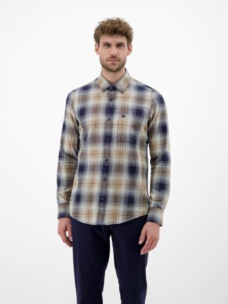 Lerros Karohemd LERROS LERROS Herren Karohemd, charakterstark und stilbewusst, Herren, Gr. M, Normalgr&ouml;ssen, blau (classic navy), 100% Baumwolle, Hemden Karo