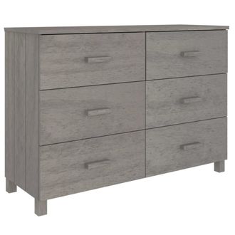 vidaXL Vidaxl - Aparador Hamar Madera Maciza De Pino Gris Claro 113x40x80 Cm