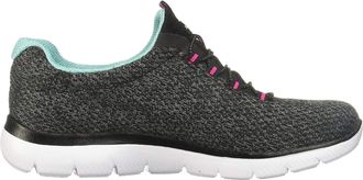 Skechers Womens Summits Striding Lightweight Walking Gym Running Trainers - Black/Blue - 8