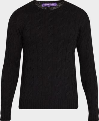 Ralph Lauren Purple Label Men & apos;s Cashmere Cable Crewneck Sweater
