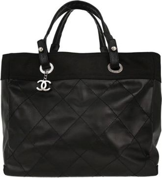 Chanel Pre-owned Tote Bags, female, Black, Size: ONE SIZE Pre-owned Leather Tote Bag