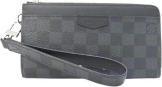 Louis Vuitton Pre-owned Clutches, female, Black, Size: ONE SIZE Pre-owned Zippy Dragonne Damier Graphite Long Wallet