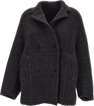 Boboutic Wool-Blend Double-Breasted Boxy Jacket