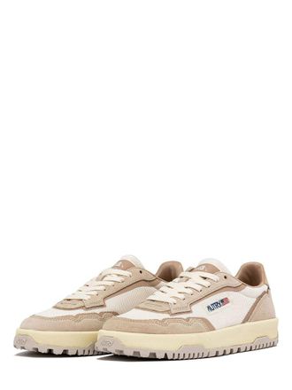 Autry Wildpace Low Sneakers In Mesh And Suede Color Whisper White And Sand