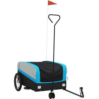 vidaXL Vidaxl - Remolque Para Bicicleta Hierro Negro Y Azul 45 Kg