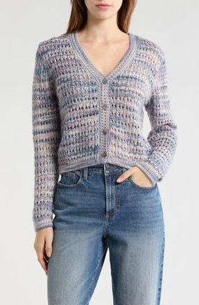 Lush Open Knit Cardigan in Blue at Nordstrom Rack, Size X-Small