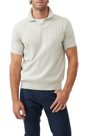 Rodd & Gunn Freys Crescent Rib Cotton Sweater Polo in Stone at Nordstrom, Size Xx-Large