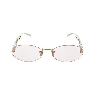 Gucci Glasses, female, Yellow, Size: 62 MM Gold Pink Sunglasses Gg1922S Style