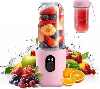 OEM Batidora Port&aacute;til Inal&aacute;mbrica De Color Rosa Con 16 Cuchillas, Recargable Mediante Usb, C, Para Batidos Y Zumos Naturales