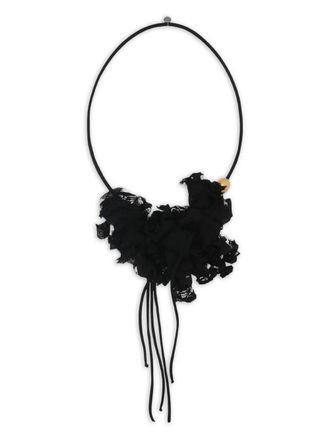 Maria Calderara ruffled necklace - women - Polyester/Resin - One Size - Black