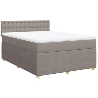 vidaXL Vidaxl - Cama Box Spring Con Colch&oacute;n Tela Gris Taupe 140x200 Cm