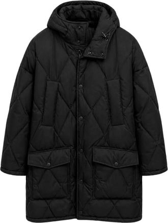 Dolce & Gabbana Gewatteerd Jack met Capuchon - Dames - Dons jassen - Zwart - 4XL - Polyester - Jassen
