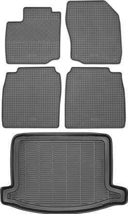 OEM Juego De Alfombrillas De Goma Para Honda Civic Ix Hatchback (2012-2017) + Alfombrilla Para El Maletero