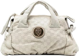 Gucci Pre-owned Handbags, female, White, Size: ONE SIZE Pre-owned Leather Top Handle Bag