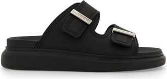 Alexander McQueen Black Solid Hybrid Slides