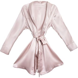 Blissy Mulberry Silk Robe in Pink at Nordstrom
