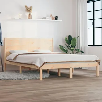 vidaXL Vidaxl - Estructura De Cama De Matrimonio Madera Maciza 135x190 Cm