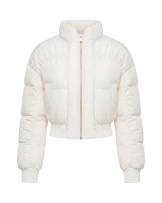 Elisabetta Franchi Butter Cropped Down Jacket