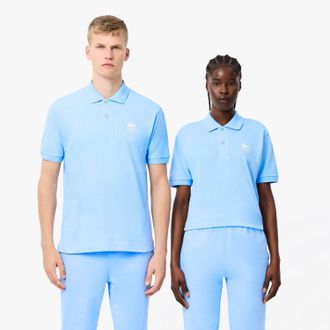 Lacoste Mens Classic Fit Signiature Print L.12.12 Polo Shirt in Light Blue Cotton - Size X-Small