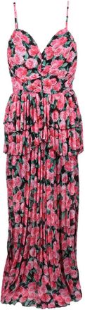 Odi Et Amo Pink Flowing Floral Voile Maxi Dress