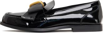 Cesare Gaspari Elegante loafers met gouden strik Dorothy - Patent zwart - Dames - Loafers - Zwart - 40 EU - Leer - Schoenen