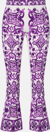 Dolce & Gabbana Pantaloni flared Majolica in misto seta