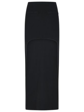 Courr&egrave;ges Long Skirt In Black Viscose Blend