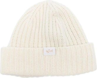 Paul & Shark Ribgebreide Beanie - Heren - Hoeden - Beige - ONE Size - Accessoires