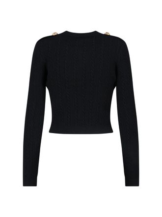 Balmain Womens Sweaters Black Viscose