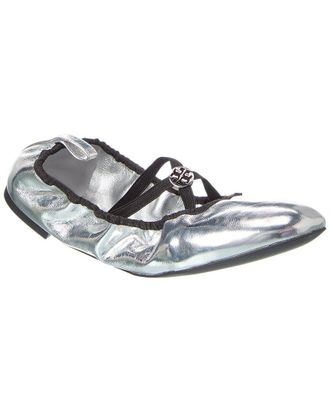 Tory Burch Soft Scrunch Leather Ballet Flat