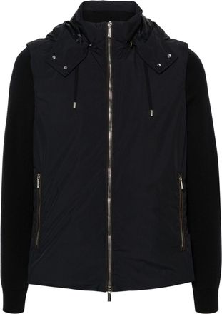 Moorer hooded zip jacket - men - Polyamide/Polyester/Elastane/Cotton/Down - 48 - Blue