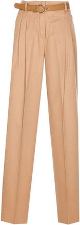 Max Mara Straight Broeken - Dames - Straight fit broeken - Bruin - M - Wol - Broeken