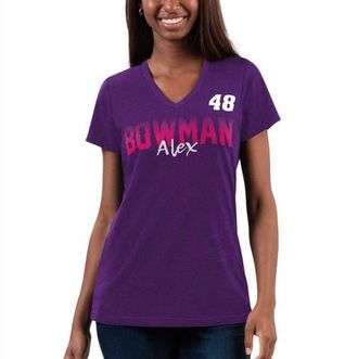 G-III 4Her by Carl Banks Womens G-III 4Her by Carl Banks Purple Alex Bowman Snap V-Neck T-Shirt at Nordstrom, Size X-Large