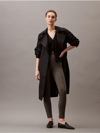 Calvin Klein Womens Ponte Skinny Fit Pants - Grey - XS