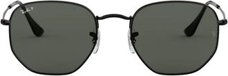 Ray-Ban Zonnebril met zeshoekige platte glazen - Heren - Zonnebrillen - Zwart - 51 MM - Accessoires