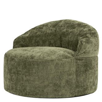 Icon Brand Puf sill&oacute;n auxiliar decorativo de tejido chenilla, verde oliva