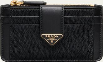 Prada Saffiano & Smooth Leather Card Holder