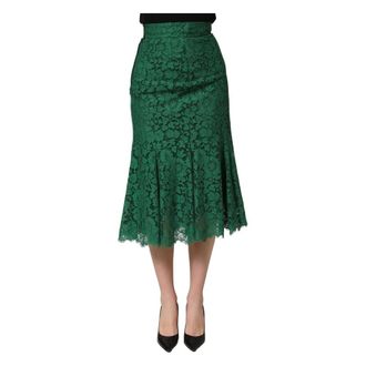 Dolce & Gabbana High Waist Mermaid Midi Skirt - female - Dolce & Gabbana - Midi Skirts - Green - 2XS - Skirts