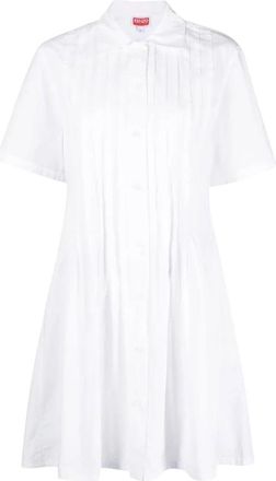 Kenzo Poplin Overhemdjurk - Dames - Korte kleedjes - Wit - M - Katoen - Kleedjes