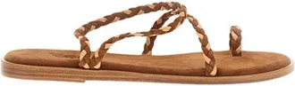 Ancient Greek Sandals Flat Sandals, female, Brown, Size: 11 US Elevated Eleftheria