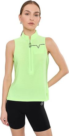 Jamie Sadock Ottoman Solid Sleeveless Top Womens Clothing Yellow : LG, Polyester/Spandex